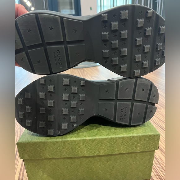 Gucci Men's Brown Rhyton Sneakers Shoes New Authentic with box 9G - 10 US approx - Picture 7 of 10